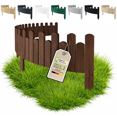 Immagine prodotto di Floranica Bordura da giardino legno 200 x 40 cm ondulata Marrone