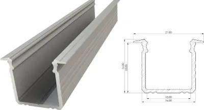 Zdjęcie produktu dla Wpuszczany profil aluminiowy 15 x 16 mm 2020 mm srebrny AL12