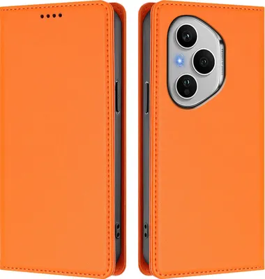 Immagine prodotto di Custodia in pelle per Honor 400 Pro, flip case magnetico in Finto cuoio con supporto Arancione