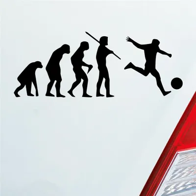 Produktbild von Auto Aufkleber Evolution Fussball Sport Fußball Soccer 15x6 cm Schwarz Glanz Sticker Heckscheibenaufkleber
