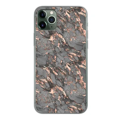 Produktbild von MuchoWow® Handyhülle Schutzhülle Hülle für iPhone 11 Pro Max Marmor - Rose - Grau - Muster Silikon Softcase Handy Hülle - Schutz