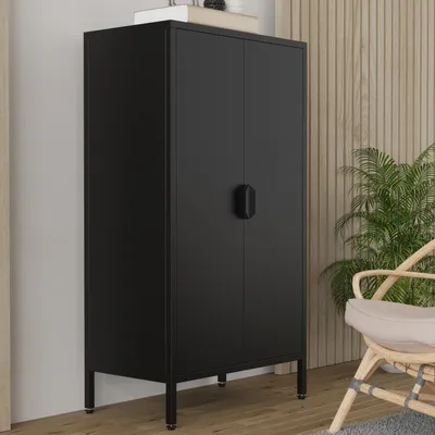 Produktbild von VCM Stahl Kommode | Sideboard mit Drehtüren | Maße ca. H. 110 x B. 60 x T. 35 cm - Flokas M