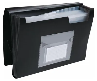 Produktbild von Q-Connect Fächermappe Organizer mit Gummiband / 12 Fächer/Trennstreifen/Taschen/