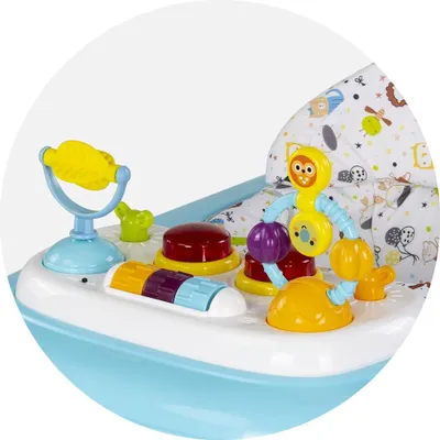 Image de Chipolino Baby Steps, trotteur avec panneau musical, roues, freins, pliable, couleur bleu clair