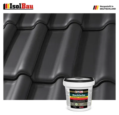 Produktbild von Isolbau Dachfarbe Schwarz 1,5 kg Sockelfarbe Fassadenfarbe Dachbeschichtung RAL Farbe