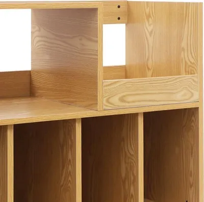 Productafbeelding van Platenspelerstandaard - Houten CD-Rek - 6 Compartimenten - Vrijstaand - Voor Vinylplaten