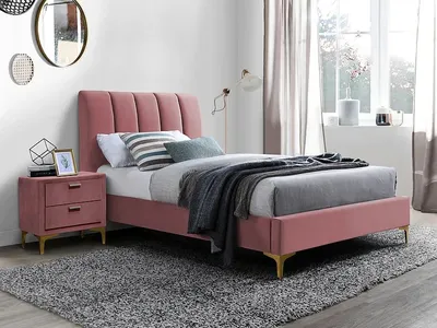 Immagine prodotto di Letto singolo imbottito VESNA - 90x200 cm, rosa