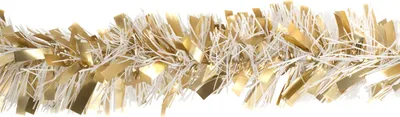 Produktbild von Weihnachtsgirlande Lametta 8cm x 2m gold / weiß