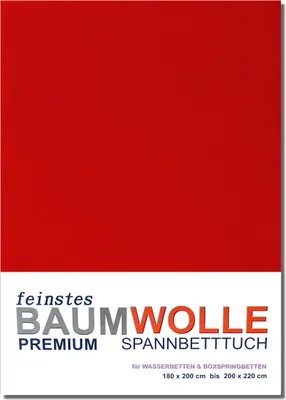 Produktbild von Baumwolle-Jersey-Spannbetttuch 180 bis 220 cm ROT