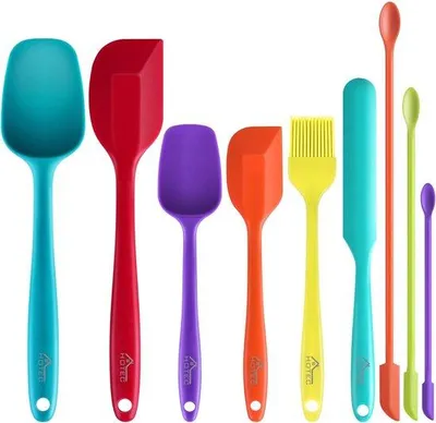 Produktbild von Silikon-Spatel-Set 9-teilig hitzebeständig nicht-stick Edelstahlkern