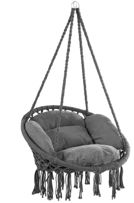 Immagine prodotto di DETEX® Sedia Sospesa 2 Cuscini a Dondolo Max 150 kg Ø 60 Certificato GS cm Resistente per Interni Esterni Design Boho Poltrona da Appendere