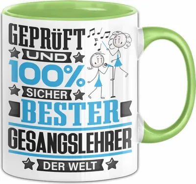 Produktbild von Gesangslehrer Geschenk Lustiger Spruch für Gesangslehrer Geschenkidee Bester Gesangslehrer Der Welt (Grün)