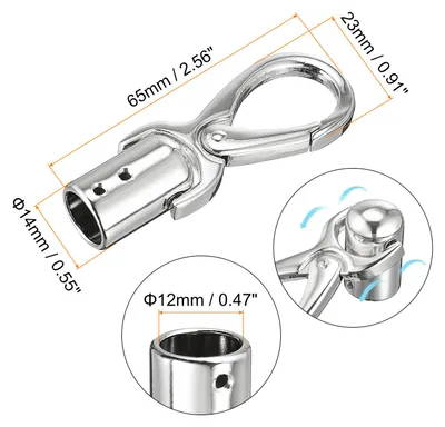 Produktbild von 6 Stš¹ck Kordel Endkappen Schmuck 12mm/0,47" Kordelenden Quetschperlen Trommel Perlen Schnur mit Schrauben Seilendkappe Quasten Kappen fš¹r Tassel Schmuckherstellung Tasche Silber