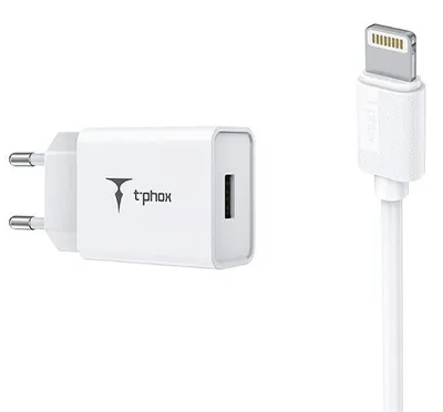 Obrázok produktu pre T-PHOX MINI-EU Lightning 2,4A kábel 1,2 m nabíjačka pre iPhone