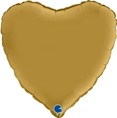 Produktbild von 18"/Ø46cm Herz Folienballon Uni | Gold Satin