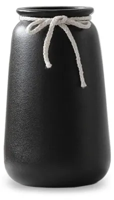 Image de Solidchoice - Vase en céramique noire de 20 cm pour la décoration intérieure