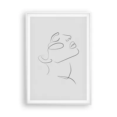 Produktbild von Gerahmtes Poster - Weißer Rahmen - Stück Linear Gesicht - 70x100 cm - Wand Bild - Wanddeko - Wandbilder - Kunstposter - Wandposter - Bilderrahmen - Bilder - Kunstdruck - P2WPA70x100-4823