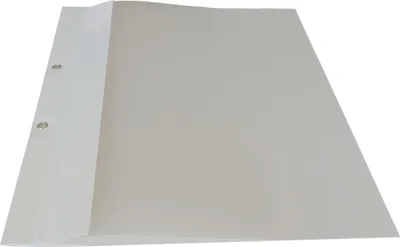 Produktbild von Berichtsmappen B2, chromolux weiß, VPE= 100 St. satinierte Folie, silberne Ösen