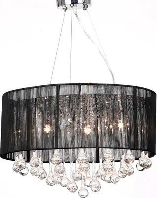 Produktbild von Kristall Kronleuchter mit 85 echten Glas Kristallen schwarz