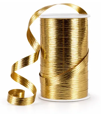 Produktbild von Geschenkband Ringelband Metallic 10mm x 100m Rolle Gold