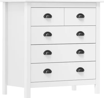 Produktbild von Sideboard Hill Weiß 79x40x80 cm Massivholz Kiefer