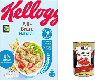 Produktbild von 6x Kellog's Kellogg All-bran Natural, membrane mit seinen reichhaltigen Weizenfasern cereals 450 g + Italian Gourmet polpa 400g