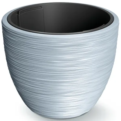 Produktbild von Prosperplast Pflanztopf Furu Stripes - Kunststoff - hellgrau - D40 cm