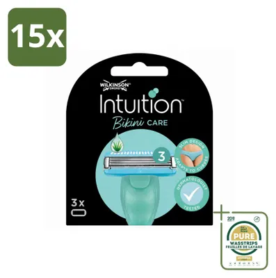 Productafbeelding van 15 Wilkinson Intuition Bikini Care scheermesjes, navulverpakking - voorraadverpakking - 15 stuks