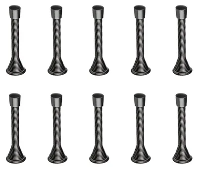 Produktbild von Feder Türstopper 10 Stück - Biegsame Metallfedern - Antirutsch Gummispitzen - Schraubbasis - Schutz für Wände und Türen - Einfache Installation - Türstopper
