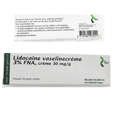 Productafbeelding van Diverse Lidocaïne Vaselinecrème 3% (30 gram)