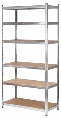 Obrázek produktu pro AWTOOLS 6-POLICOVÝ REGÁL 225x90x50 NOSNOST 300 kg 6,0 mm ZATLAČOVACÍ RYCHLOMONTÁŽ
