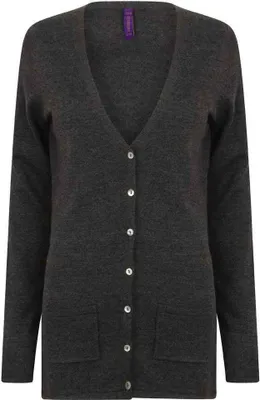 Image de Henbury - Cardigan col V pour femme PC6450 (36 FR) (Gris chiné)