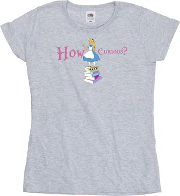 Produktbild von Disney - "Alice In Wonderland How Curious" T-Shirt für Damen BI7009 (M) (Grau)