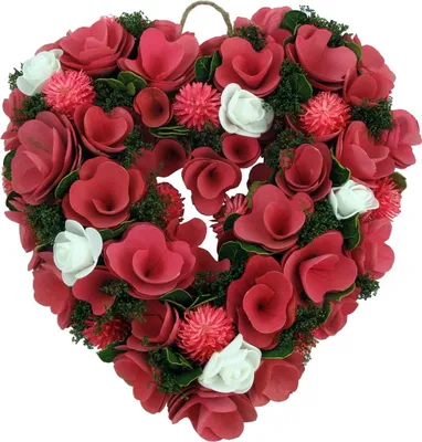 Produktbild von Deko Herz Hänger Türkranz Tischkranz Wandkranz Rose Oster Blumen Blüten Kranz