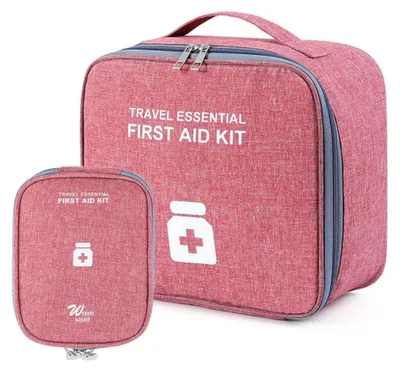 Produktbild von Erste-Hilfe-Tasche / Reiseapotheke - Rot - 25 x 22 x 12 cm - Wasserdicht und doppelwandig