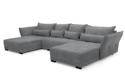 Obrázok produktu pre Kotni kavč Comfort Deluxe U 360x185 cm siv, raztegljiv kavč s posteljno podlago, večnamenska sedežna garnitura