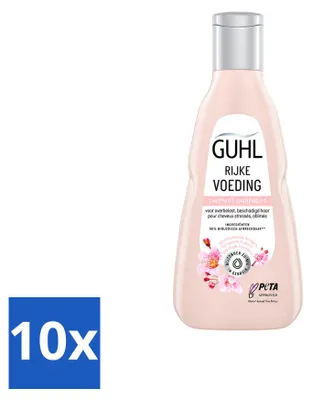Imagen del producto de 10 champús nutritivos Guhl para cabello seco, 250 ml cada uno. Paquete económico de 10 unidades