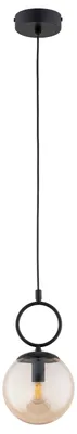 Zdjęcie produktu dla Lampa wisząca bursztynowa kula SITRO czarna 1xE14x10W metal wym:80x15x15cm IP20 Alfa