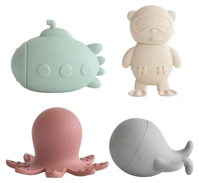 Produktbild von Mushie Sealife Badespielzeug - 4 Stück | Badespielzeug
