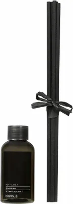 Produktbild von Blomus Raumduft Nachfüllset FRAGA soft linen, Duftöl, Kunststoff, schwarz, 100 ml, 69227