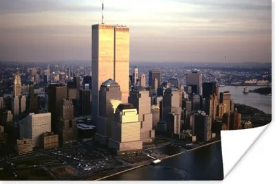 Produktbild von MuchoWow® Poster Luftaufnahme des World Trade Center in Manhattan über dem Hudson River in New York 120x80 cm - Bilder