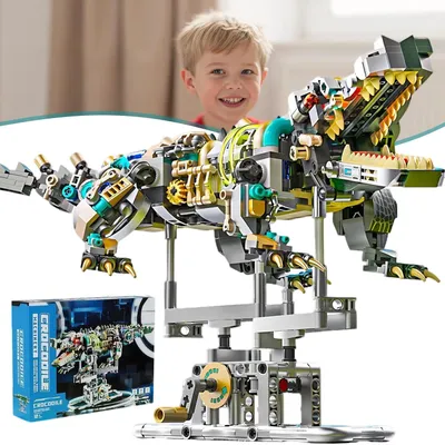 Produktbild von Krokodil Baustein Spielzeug Bewegliches Tier Modell Amphibien Klemmbausteine