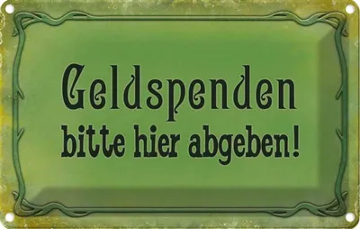 Produktbild von vianmo Blechschild 12x18 cm Geldspendenbitte hier abgeben Warnschild Hinweisschild Sicherheit Vorsicht