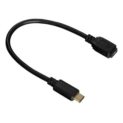 Produktbild von Hama 00135718 USB Kabel 0,15 m USB C Micro-USB B Männlich Weiblich Schwarz