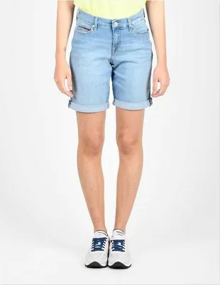 Produktbild von Tommy Jeans Damen Bermuda Denim Shorts Light Blue Used Stretch Kurze Hose Pants