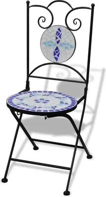 Produktbild von vidaXL Bistrostühle Klappbar 2 Stk. Keramik Blau und Weiß