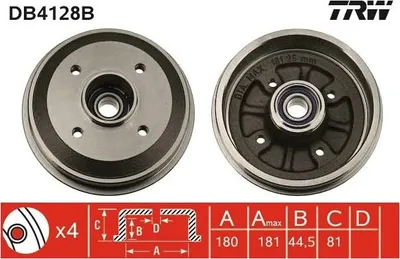 Produktbild von Trw Bremstrommel Hinterachse DB4128B