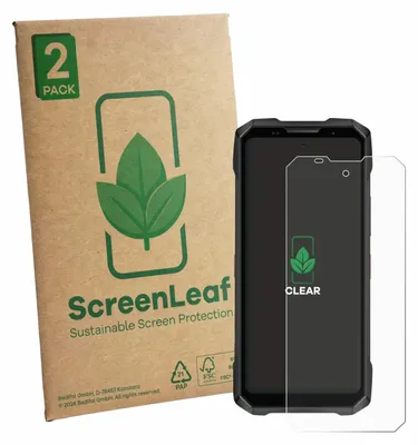 Produktbild von 2x ScreenLeaf Schutzfolie für Doogee V Max 2 Pro nachhaltiger Displayschutz Display Schutz Folie Klar Transparent