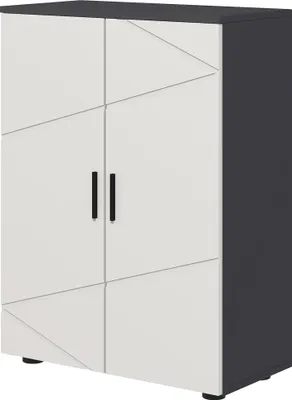 Produktbild von Badezimmerschrank, Badkommode, verstellbare Regale, bis zu 25 kg belastbar, Grau
