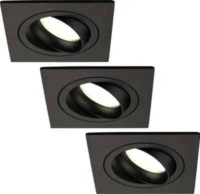 Produktbild von Ledvion LED Einbaustrahler 3er Set Schwarz 3W dimmbar Neutralweiss